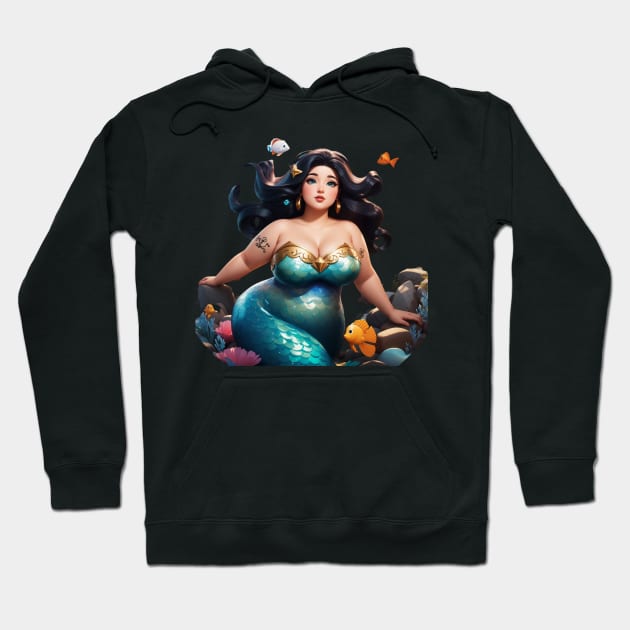 Plus Size Mermaid Beauty Queen Hoodie by MGRCLimon